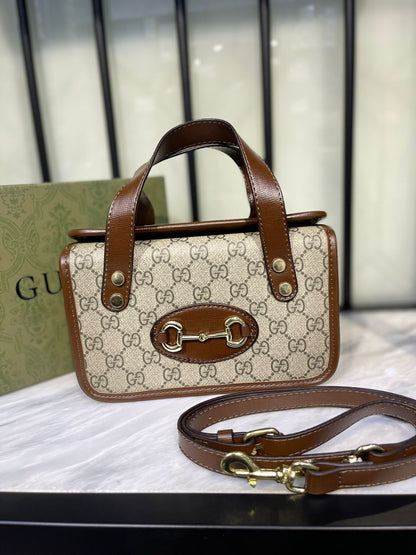 GUCCI – Horsebit 1955 Mini Women Bag (Beige Brown)