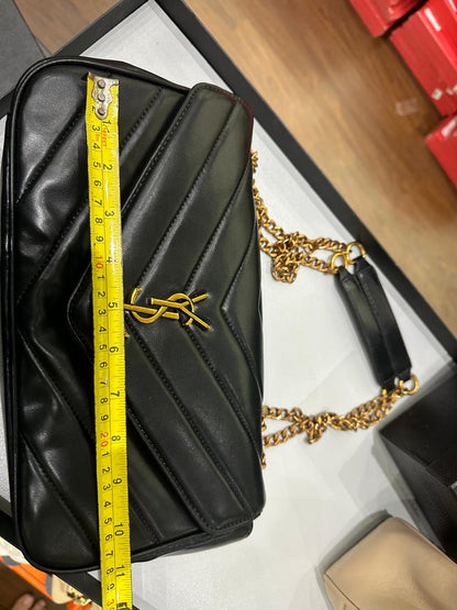 Saint Laurent Loulou Chain Bag – Women Bag in Soft Lambskin (Chevron Quilted Design) (Red)