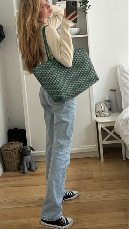 GOYARD 2 PCS SET – Women Bag with Pouch (Green)