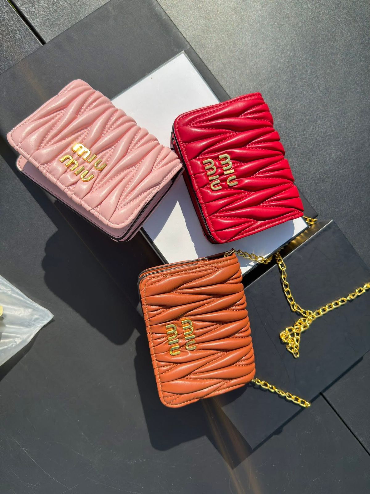 MIU MIU MORGAN – Women Card Case On Chain (Pink)
