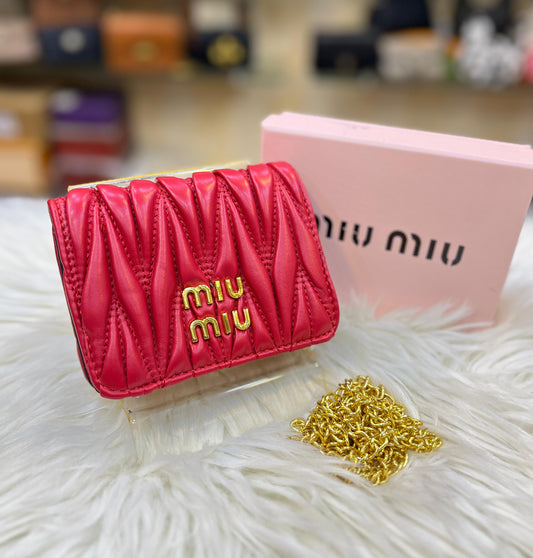 MIU MIU MORGAN – Women Card Case On Chain (Red)