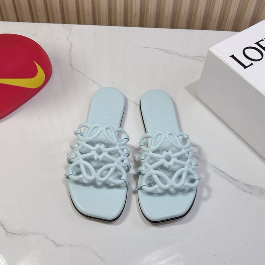 LOEWE PETAL ANAGRAM – Women Slide Sandals (Sky Blue)