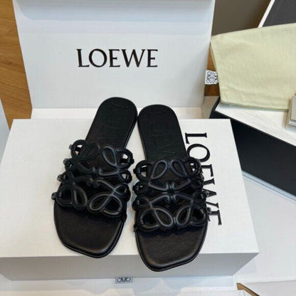 L-O-E-W-E Inspired Petal Anagram Women Slide – Premium Edition (Black)
