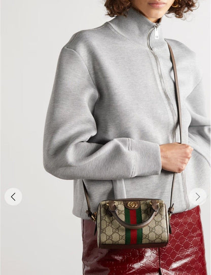 GUCCI OPHIDIA – Women Boston Bag (Beige Brown)