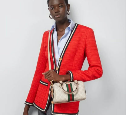 GUCCI OPHIDIA – Women Boston Bag (Off White)