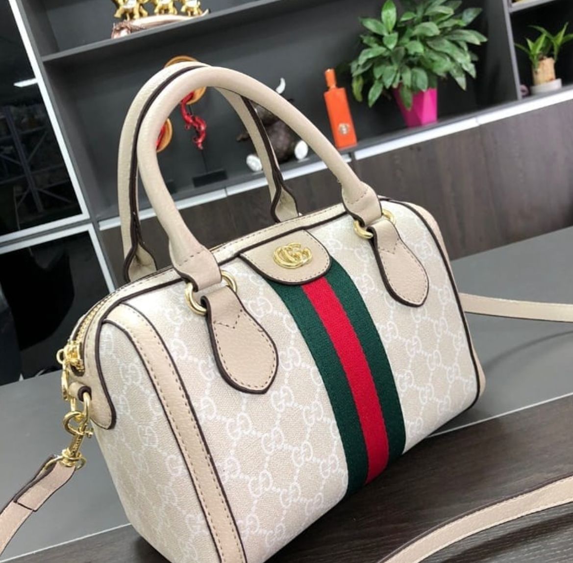 GUCCI OPHIDIA – Women Boston Bag (Off White)
