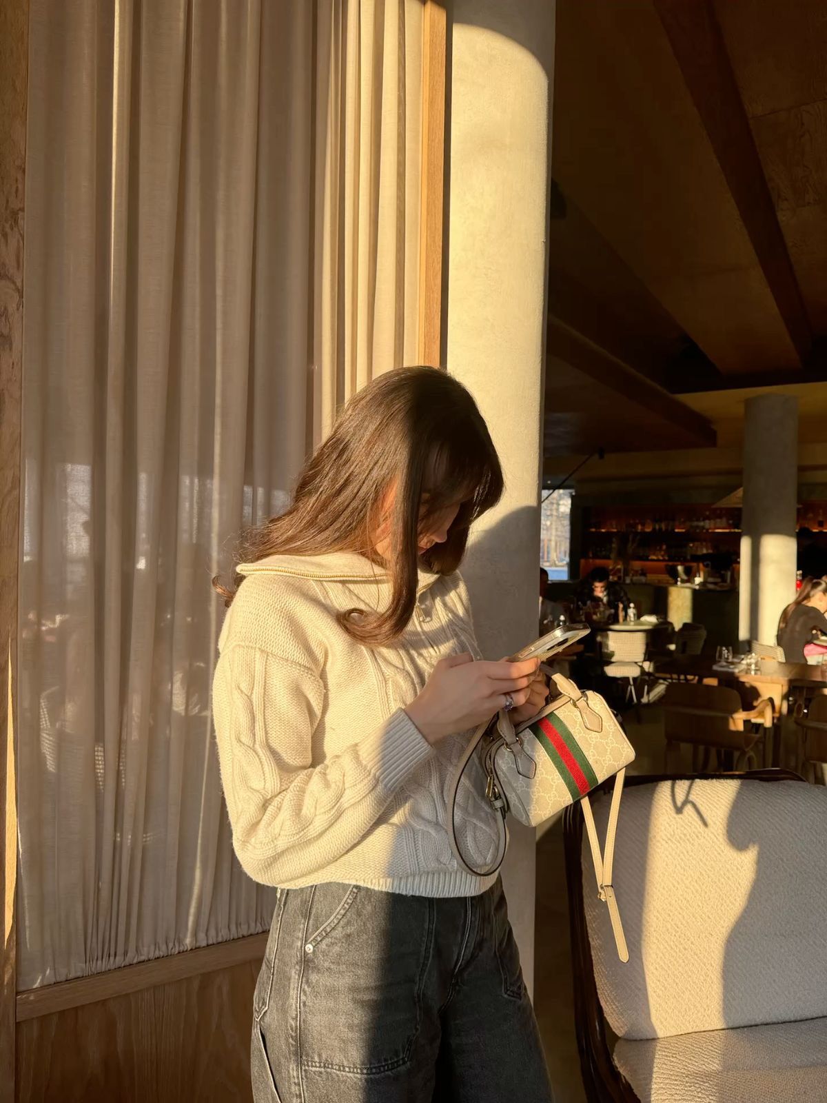 GUCCI OPHIDIA – Women Boston Bag (Off White)