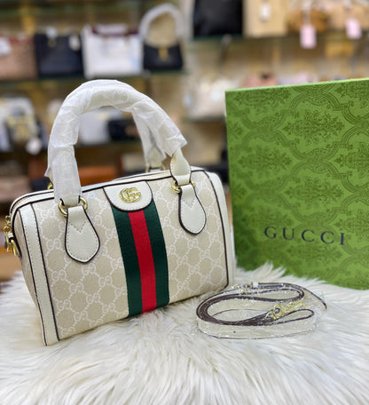 GUCCI OPHIDIA – Women Boston Bag (Off White)