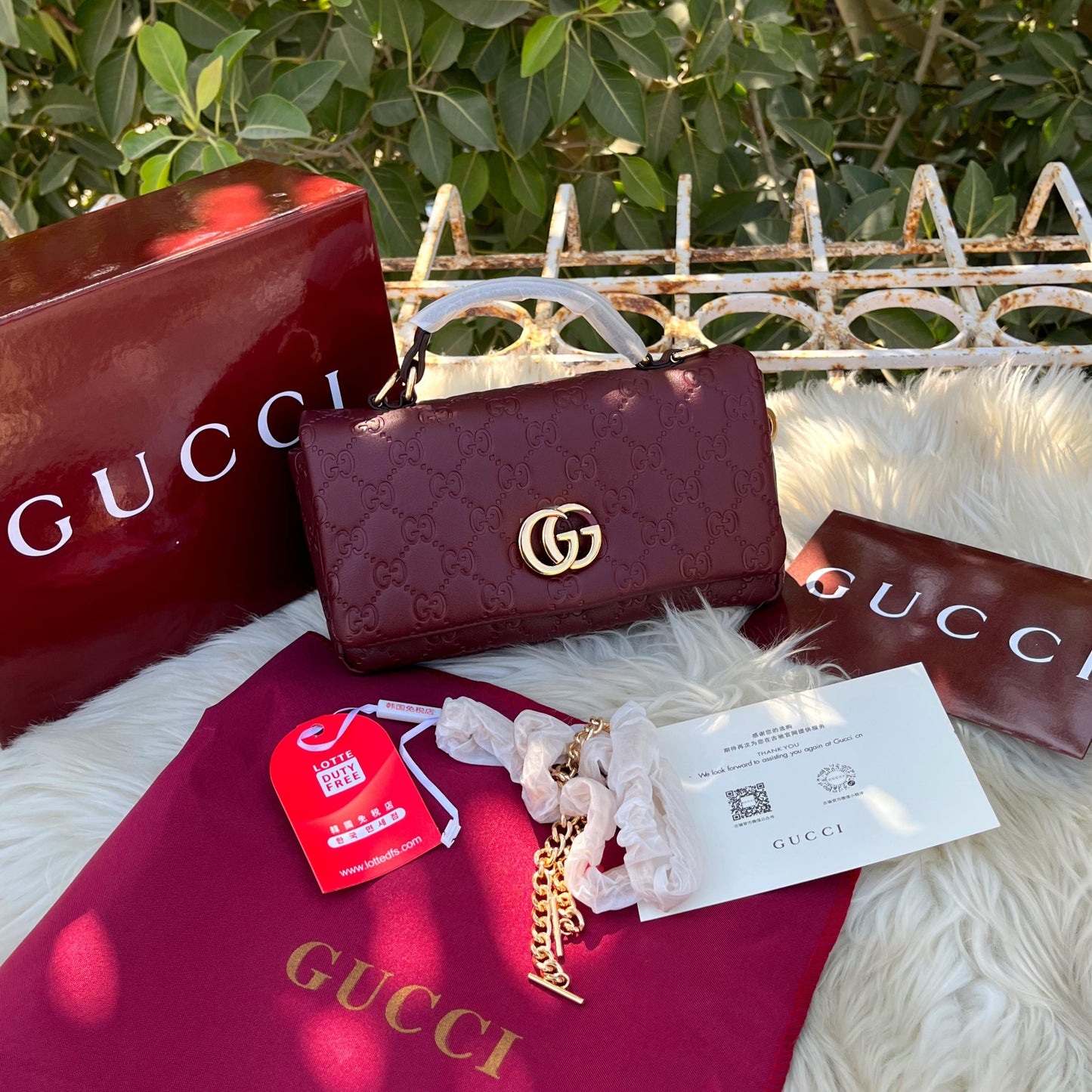 GUCCI GG MILANO – Women Small Top Handle Bag (Maroon)