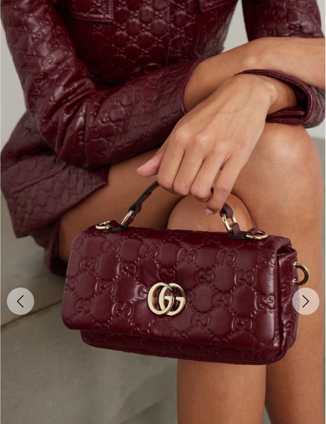 GUCCI GG MILANO – Women Small Top Handle Bag (Maroon)