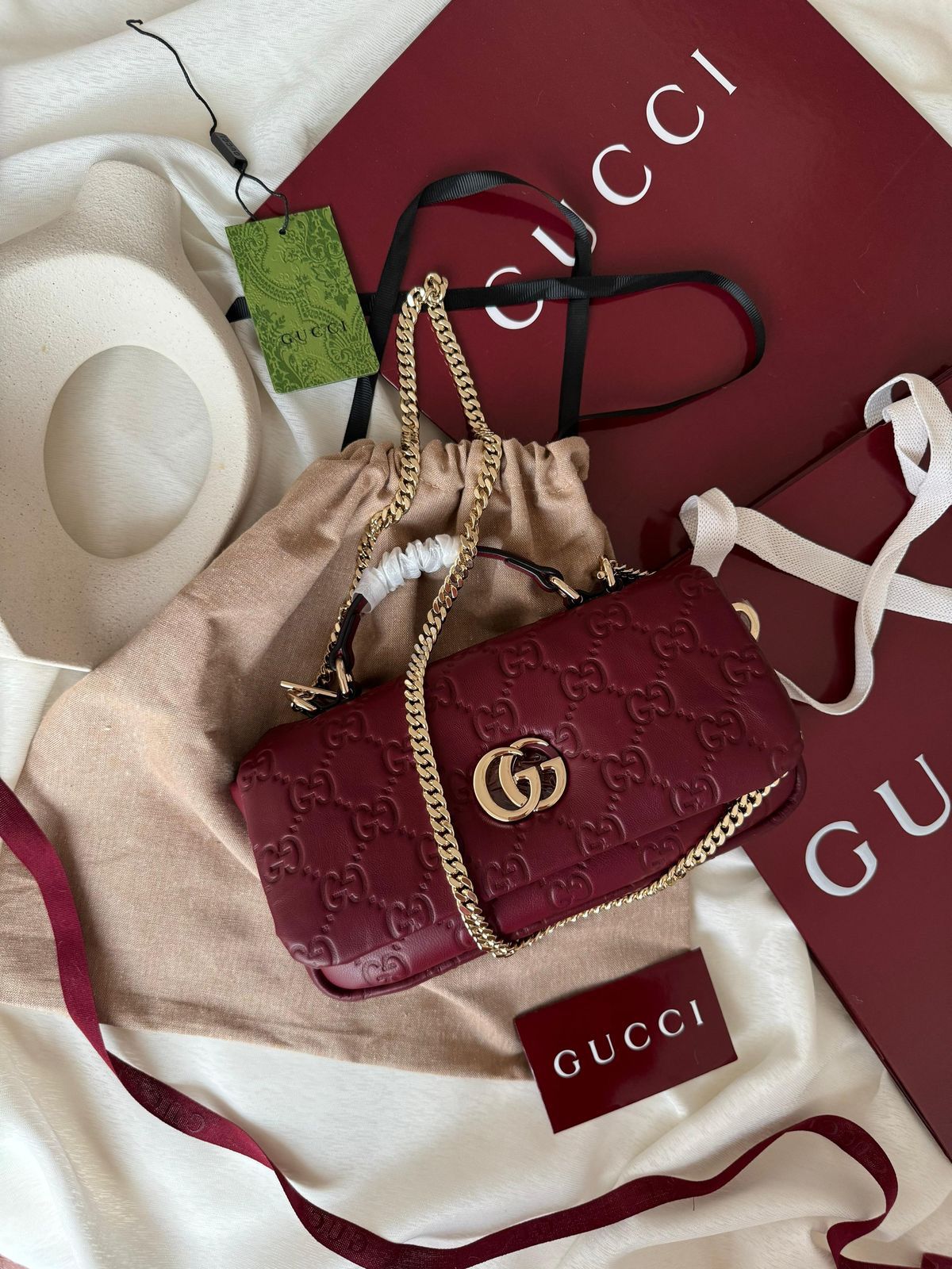 GUCCI GG MILANO – Women Small Top Handle Bag (Maroon)