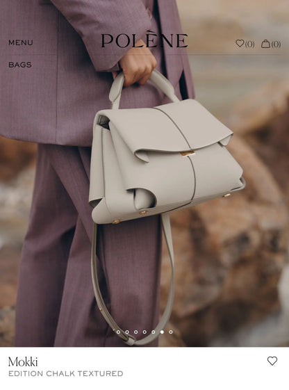 POLÈNE MOKKI – Women Handbag with Long Belt (Off White)