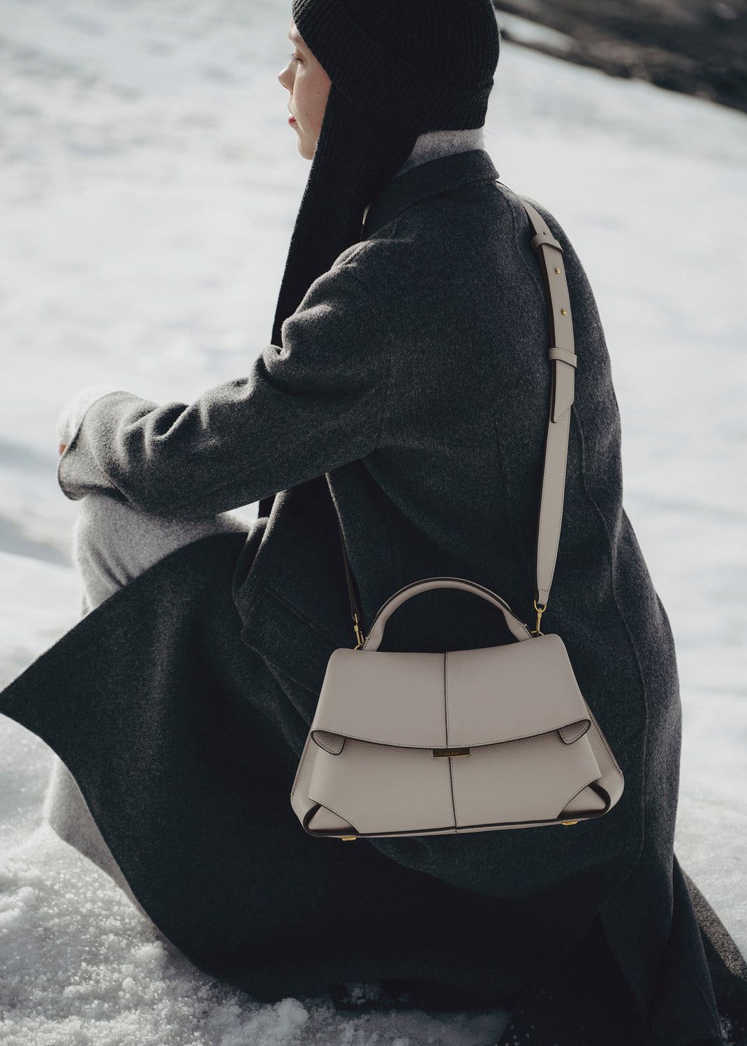 POLÈNE MOKKI – Women Handbag with Long Belt (Off White)