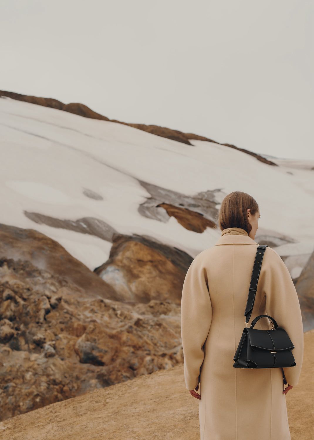 POLÈNE MOKKI – Women Handbag with Long Belt (Black)