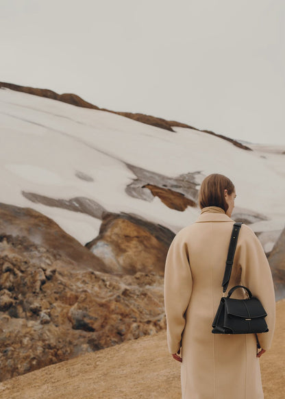 POLÈNE MOKKI – Women Handbag with Long Belt (Black)