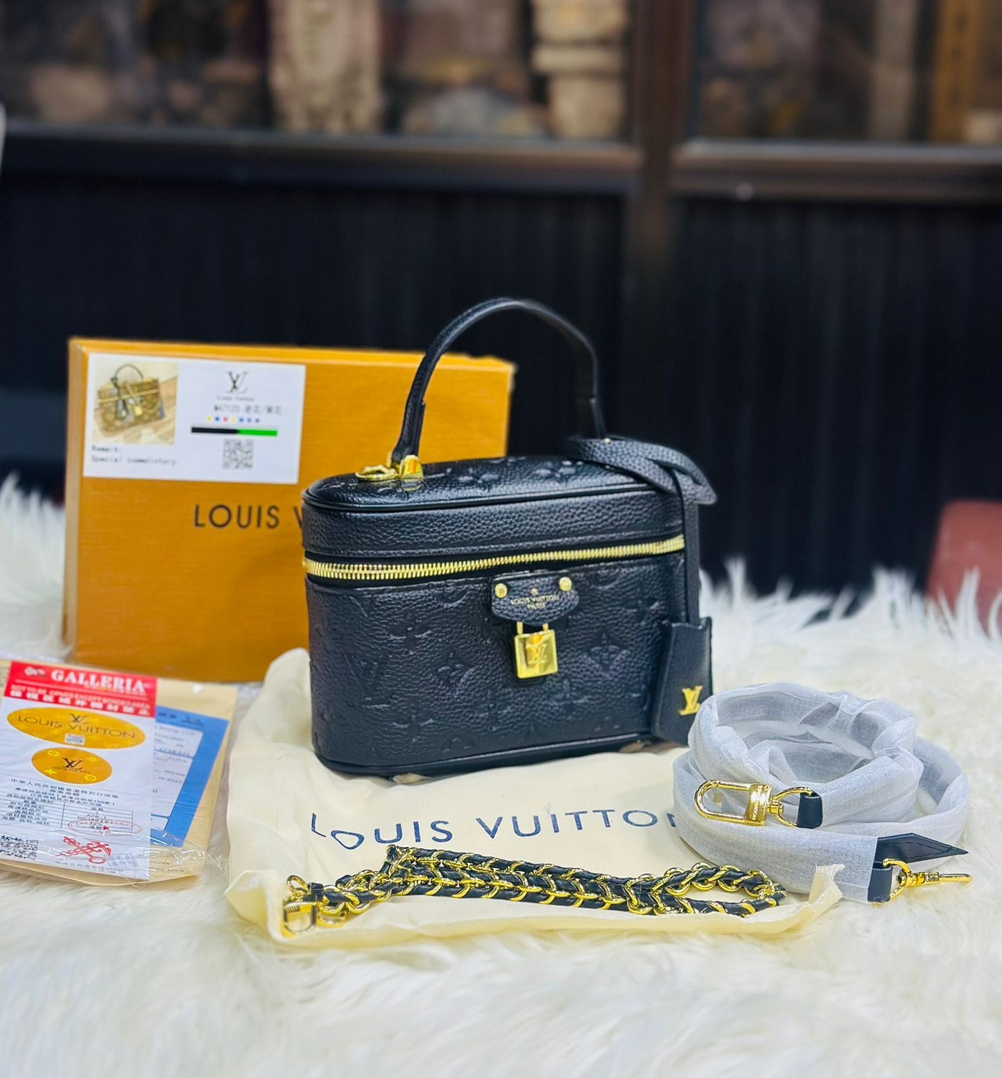 LOUIS VUITTON VANITY PM – Women Monogram Reverse Canvas Bag (Black)