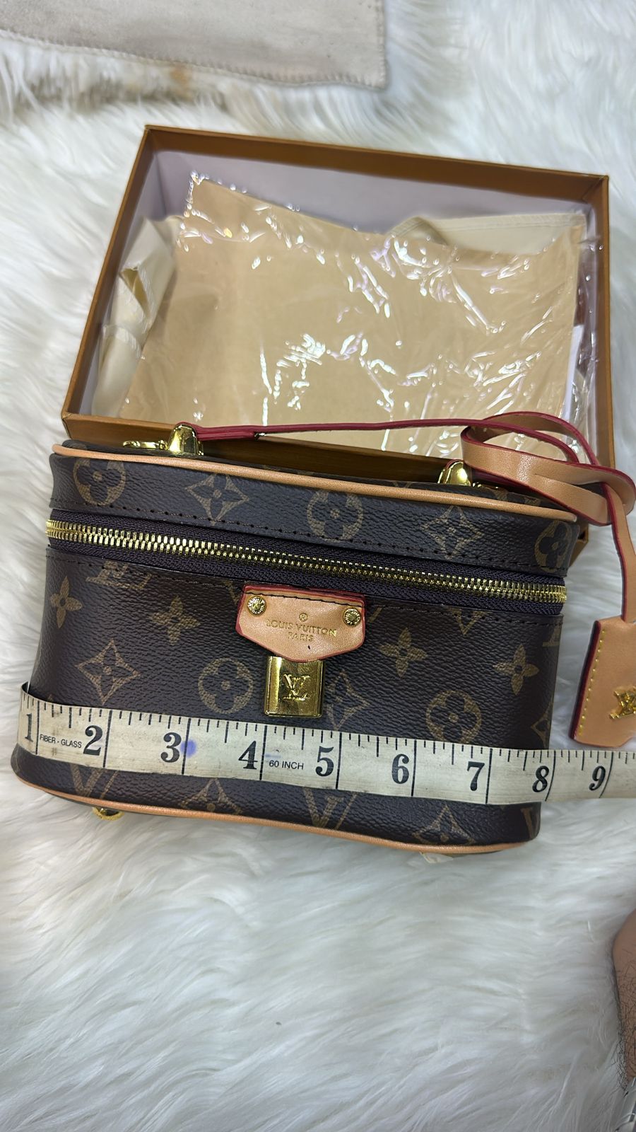 LOUIS VUITTON VANITY PM – Women Monogram Reverse Canvas Bag (Beige Brown)