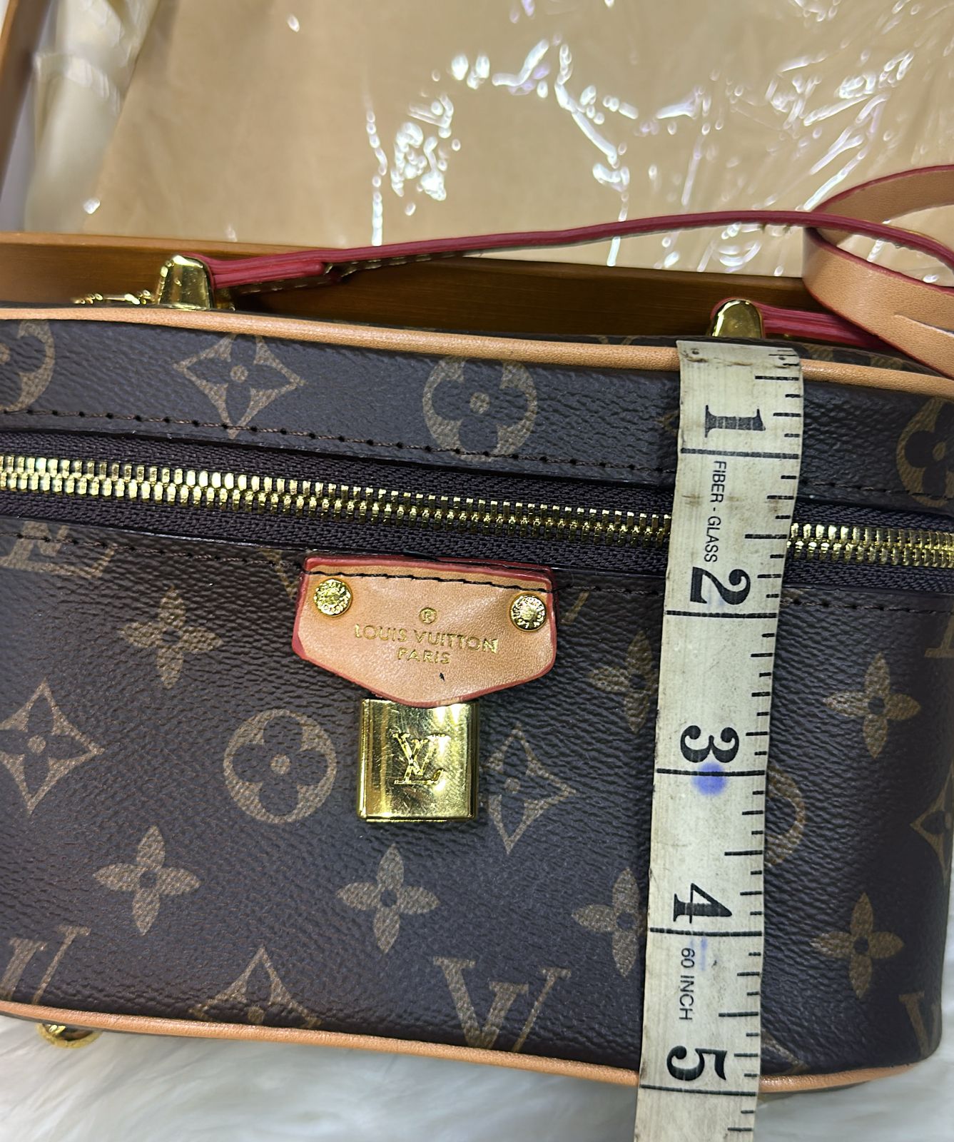 LOUIS VUITTON VANITY PM – Women Monogram Reverse Canvas Bag (Beige Brown)