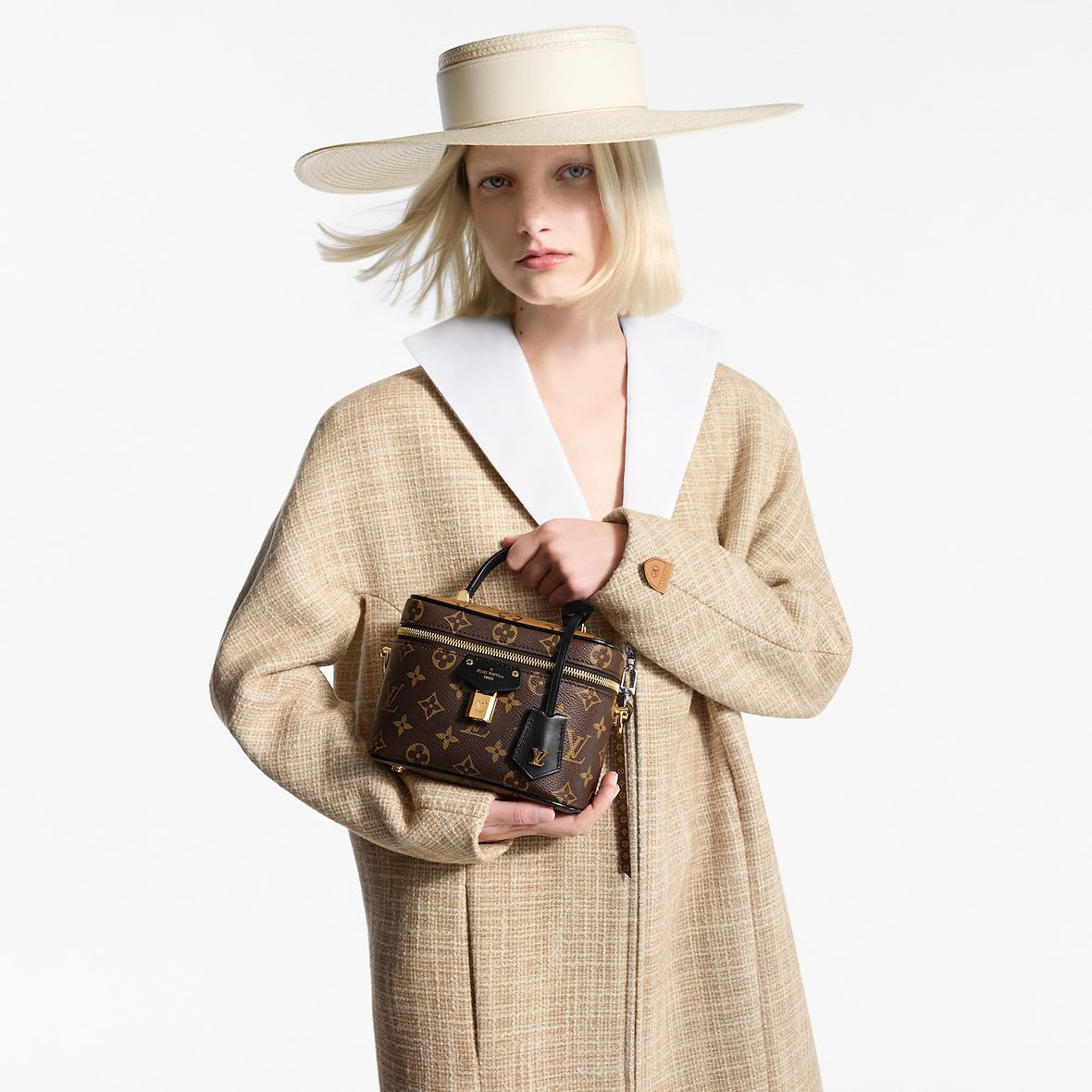 LOUIS VUITTON VANITY PM – Women Monogram Reverse Canvas Bag (Beige Brown)