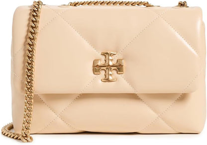 TORY BURCH KIRA DIAMOND QUILT – Women Convertible Shoulder Bag (Cream)