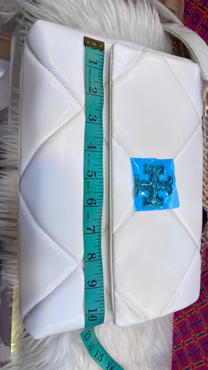 TORY BURCH KIRA DIAMOND QUILT – Women Convertible Shoulder Bag (White)