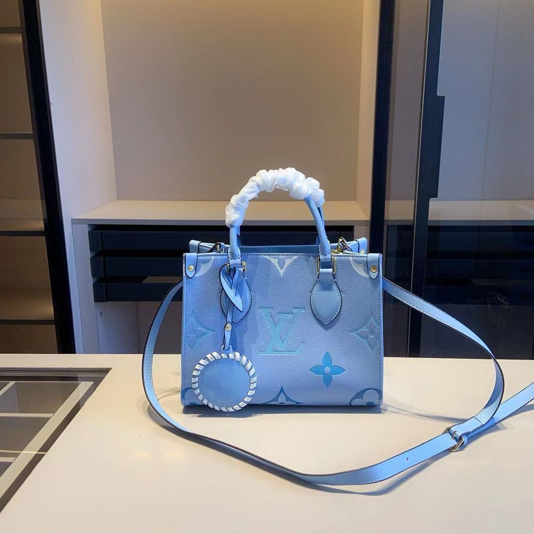 LOUIS VUITTON ONTHEGO PM BLUE – Women Tote Bag (Sky Blue)