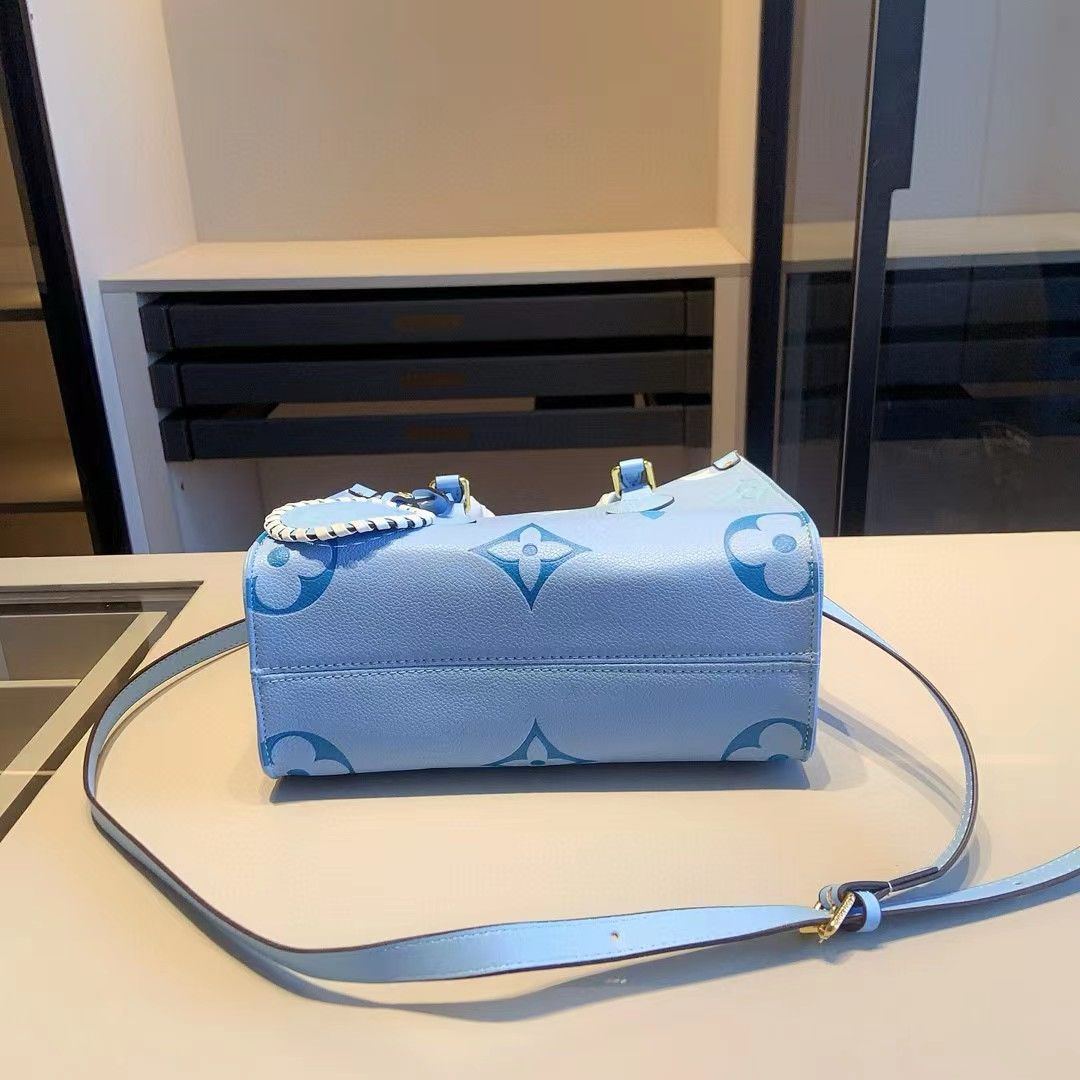 LOUIS VUITTON ONTHEGO PM BLUE – Women Tote Bag (Sky Blue)