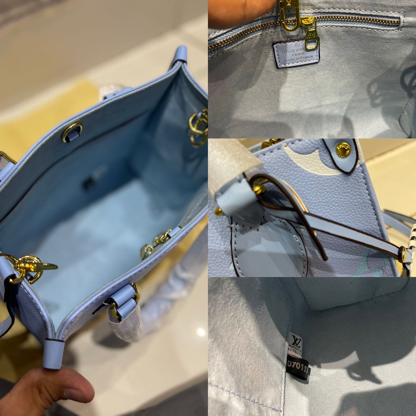 LOUIS VUITTON ONTHEGO PM BLUE – Women Tote Bag (Sky Blue)