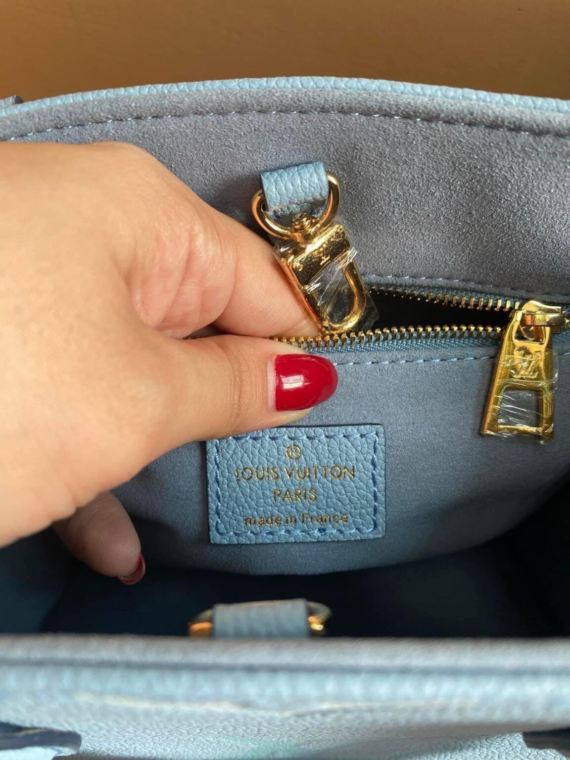 LOUIS VUITTON ONTHEGO PM BLUE – Women Tote Bag (Sky Blue)