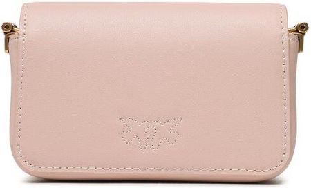 PINKO LOVE CLICK MICRO – Women Bag | Calfskin Silk Leather Shoulder Bag (White/Pink)
