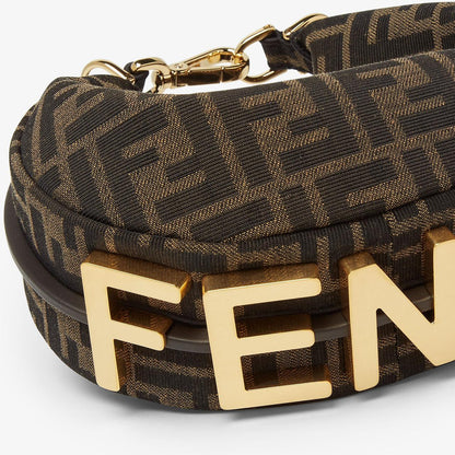 FENDI GRAPHY MINI – Women Bag | Luxury Leather Mini Hobo (Brown)