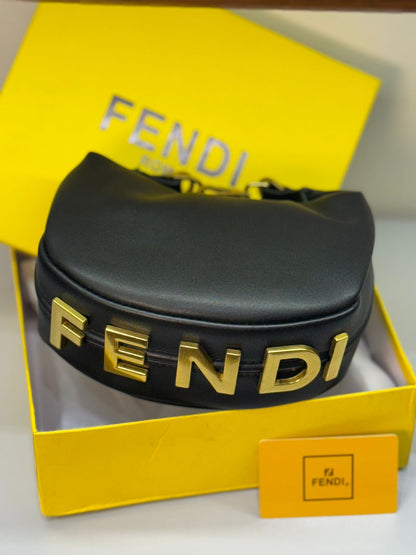 FENDI GRAPHY MINI – Women Bag | Luxury Leather Mini Hobo (Black)