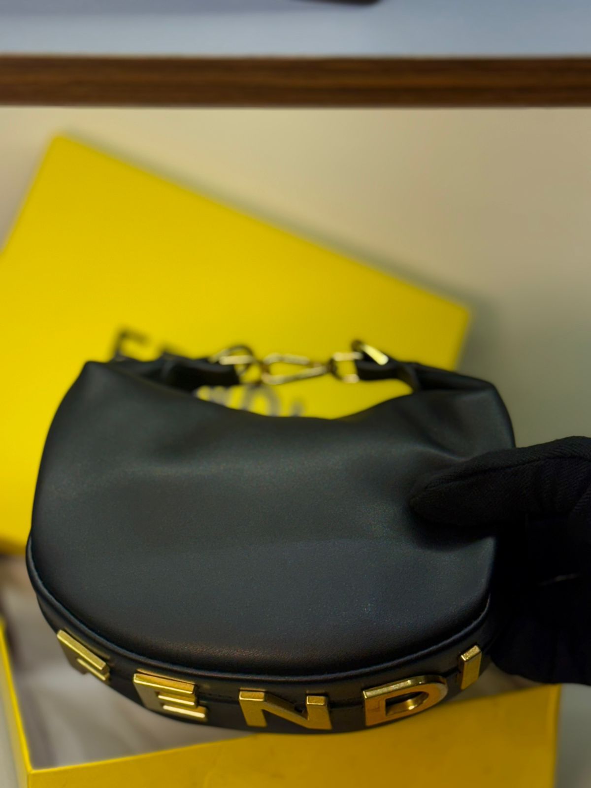 FENDI GRAPHY MINI – Women Bag | Luxury Leather Mini Hobo (Black)