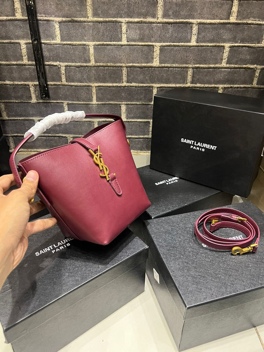 SAINT LAURENT LE 37 MINI – Women Bag | Shiny Leather Official Model (Maroon)
