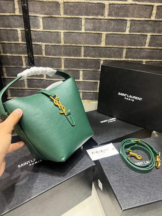 SAINT LAURENT LE 37 MINI – Women Bag | Shiny Leather Official Model (Green)