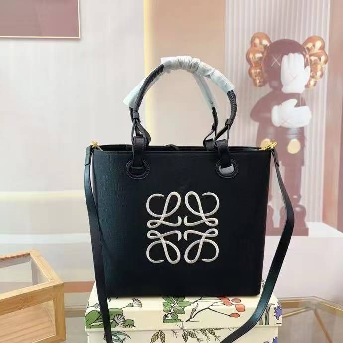 LOEWE – Women Bag | Premium Quality Handbag with Long Belt (Black & White)