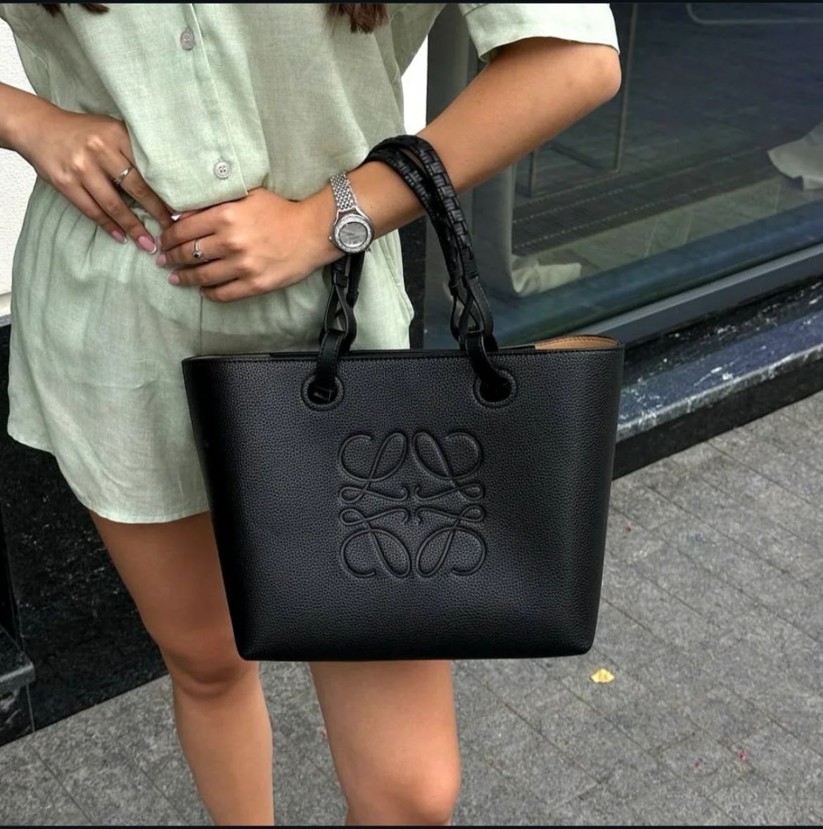 LOEWE – Women Bag | Premium Quality Handbag with Long Belt (Full Black)