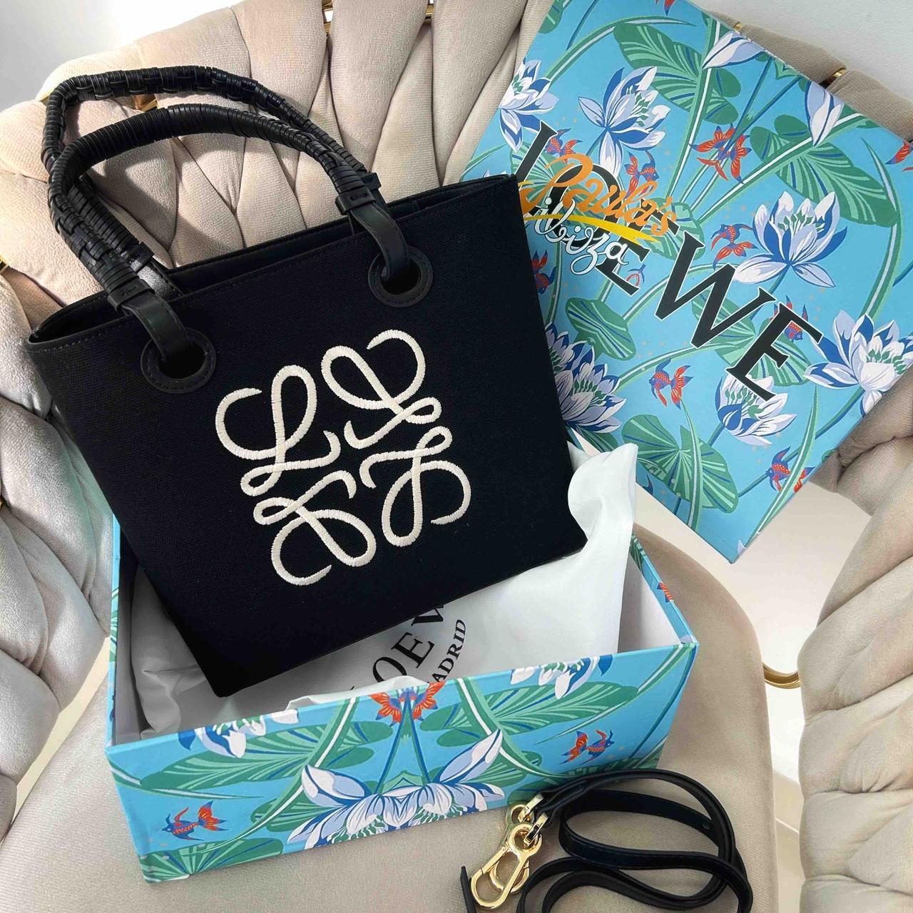 LOEWE – Women Bag | Premium Quality Handbag with Long Belt (Black & White)