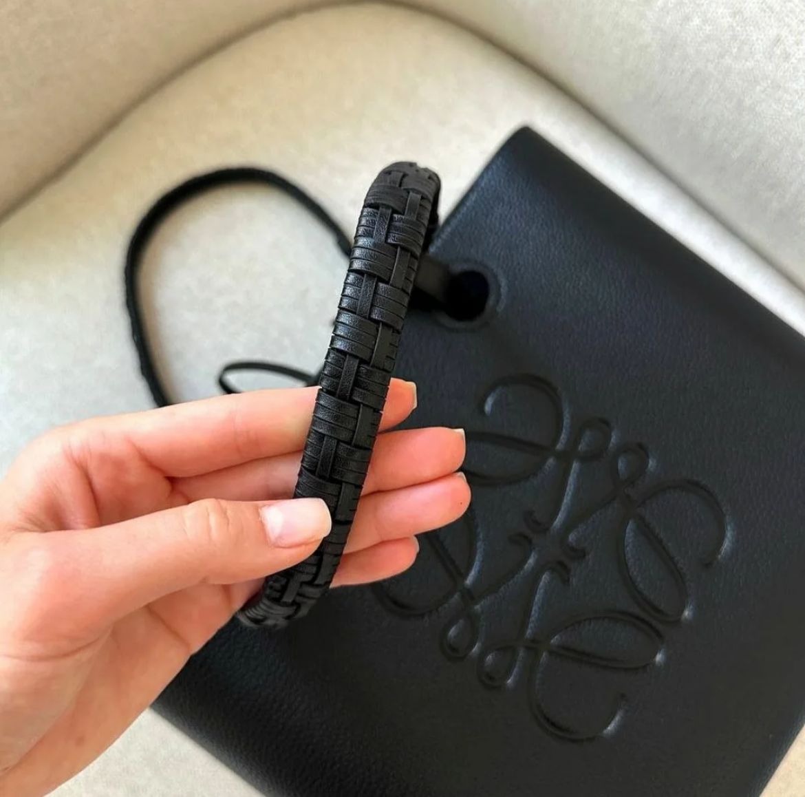 LOEWE – Women Bag | Premium Quality Handbag with Long Belt (Full Black)