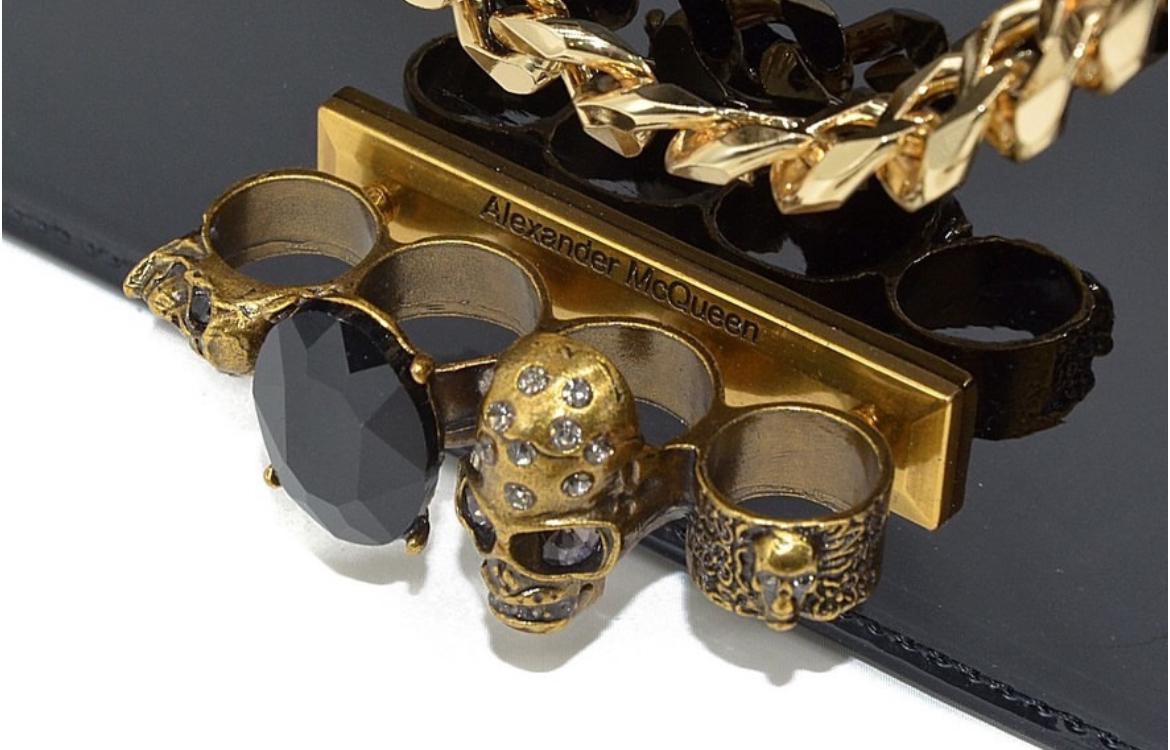 ALEXANDER MCQUEEN – Women Bag | Embossed Chain Design | Limited Stock (Black)