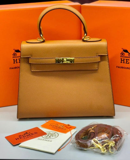 HERMÈS KELLY SELLIER 25CM – Women Bag | Luxury Leather Top Handle & Shoulder Bag (Brown)