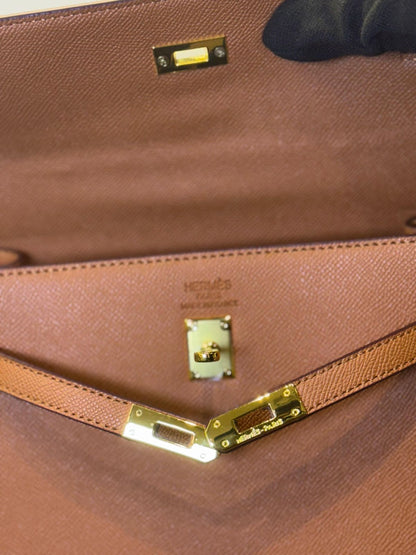 HERMÈS KELLY SELLIER 25CM – Women Bag | Luxury Leather Top Handle & Shoulder Bag (Brown)