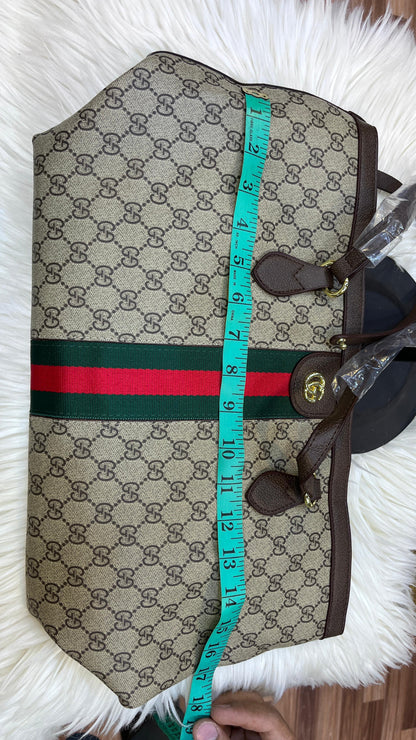 GUCCI OPHIDIA LARGE TOTE – Women Bag | GG Supreme Canvas & Leather Trim (Chocolate Beige)