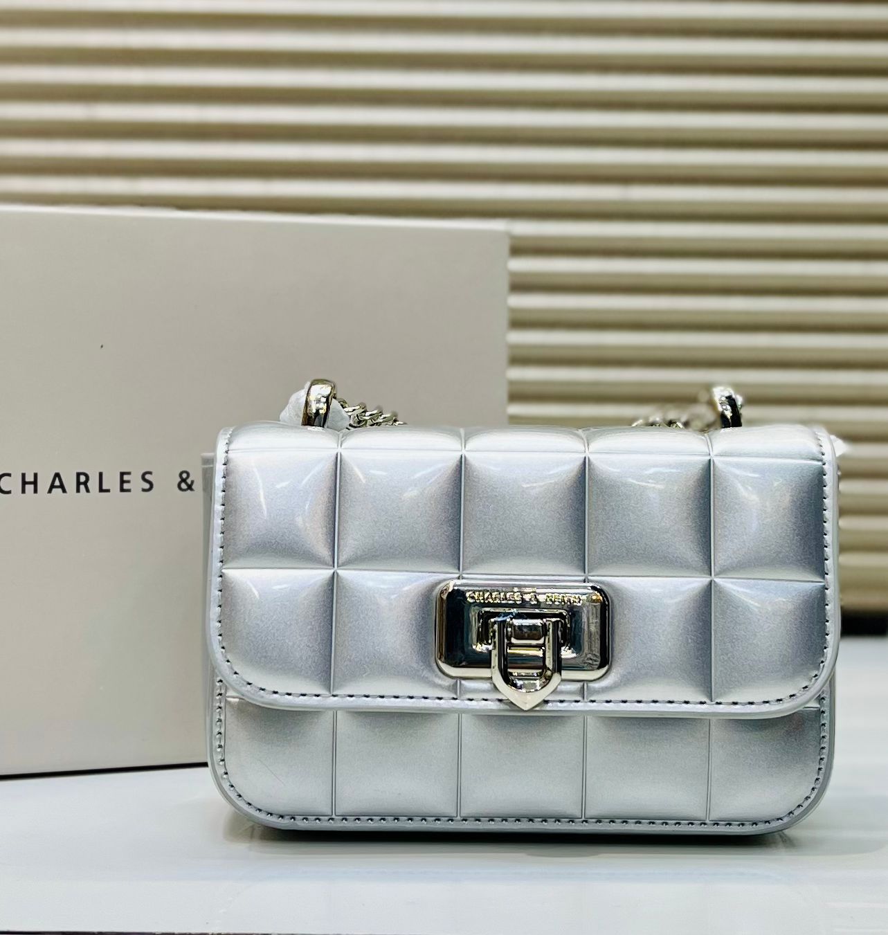 CHARLES & KEITH – Women Bag | New Design Official Model | Premium Quality (Silver)