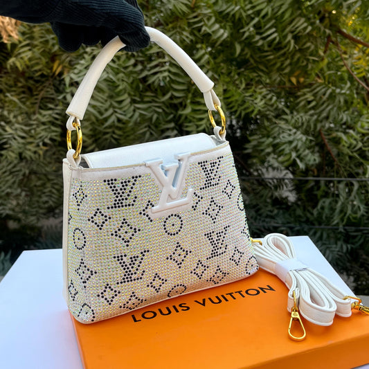LOUIS VUITTON – Women Bag | Luxury Handbag with Long Belt | Complete Brand Packaging (White)