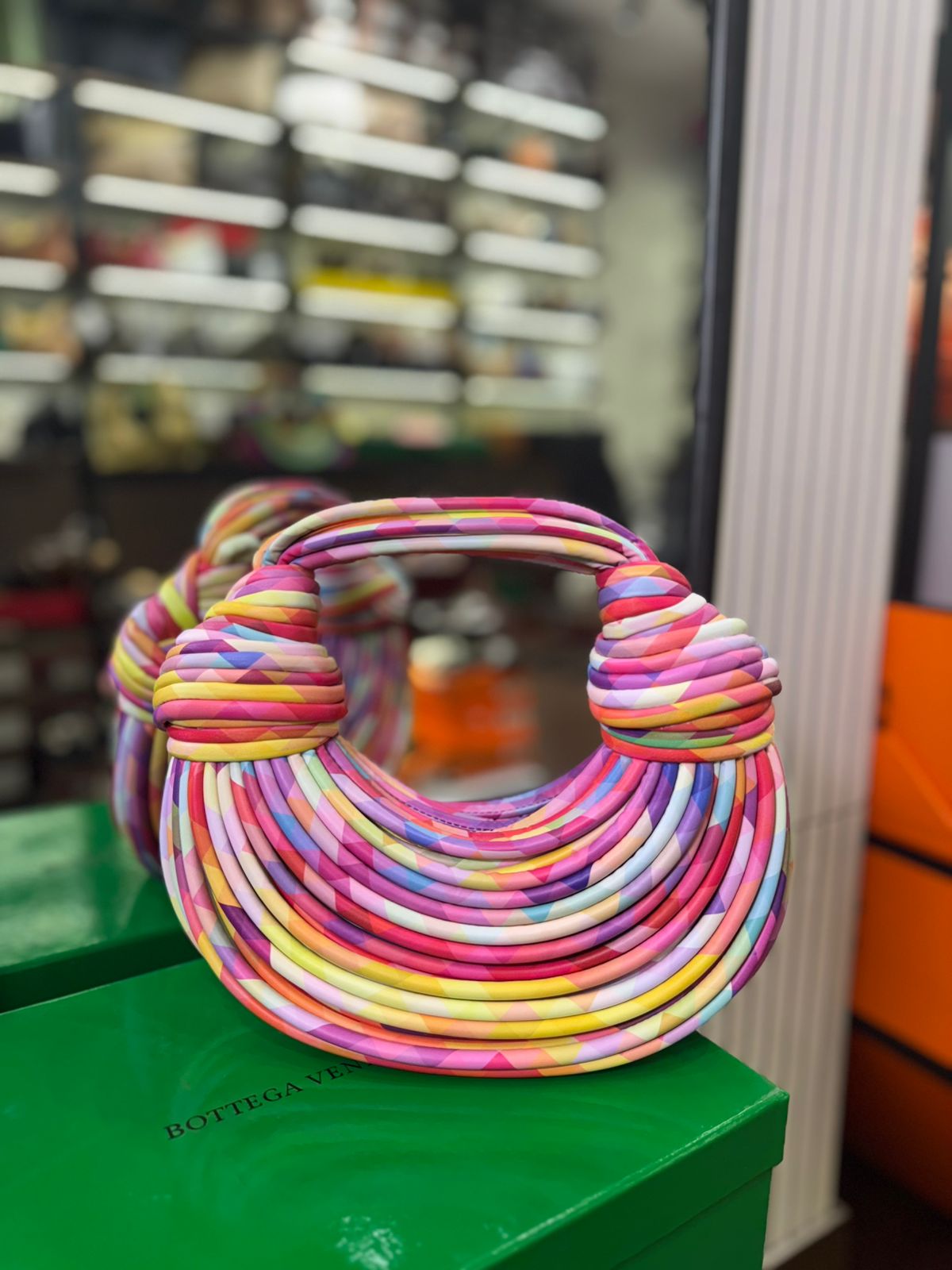 BOTTEGA VENETA Double Knot Women Bag – Premium Handbag with Signature Knotted Design (Mixed Colour Design B)