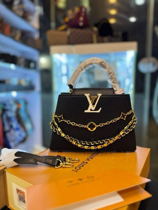 LOUIS VUITTON Capucines Big Women Bag – Premium Taurillon Leather | With Magnetic Box & Dust Bag (Black)