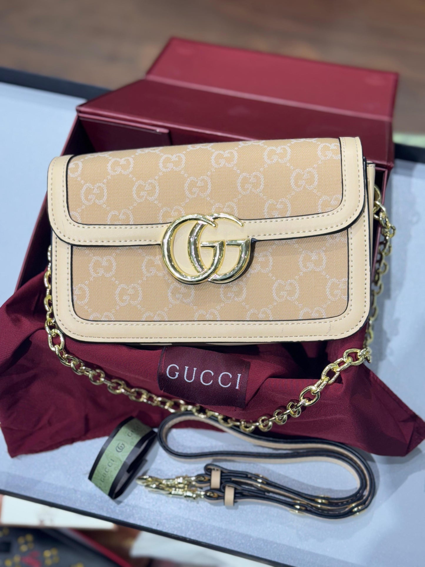 Gucci Go Small Shoulder Bag – Premium Quality (Beige)