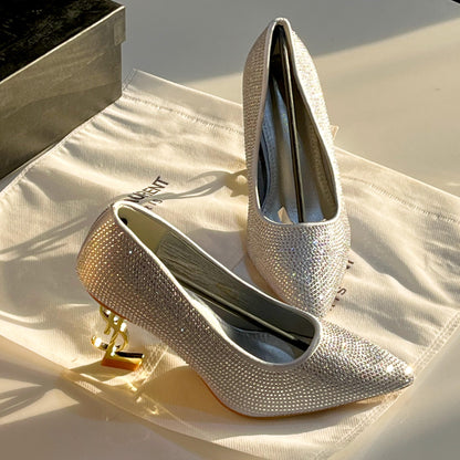 YSL Saint Laurent Mules Heel – Premium Quality | Silver