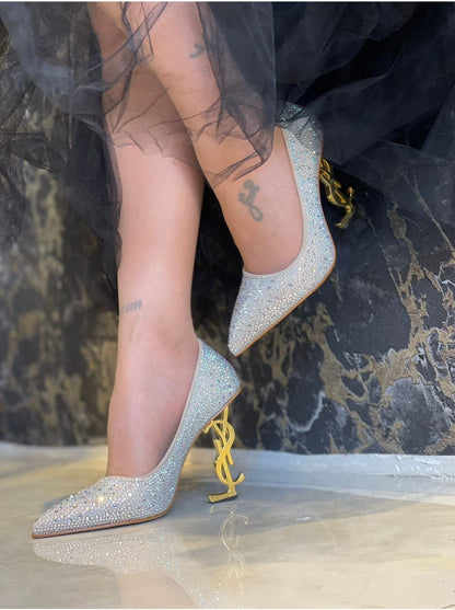 YSL Saint Laurent Mules Heel – Premium Quality | Silver